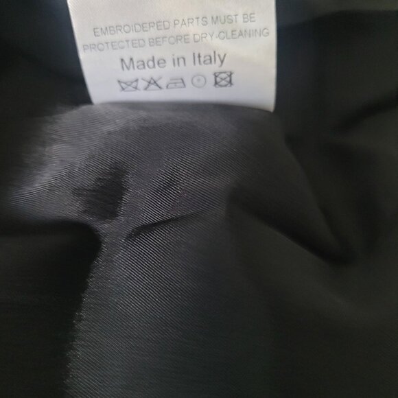 NEW ANDREW GN Faux Pearl-Embellished Crepe Midi Dress Black Size 12 - Picture 9 of 9